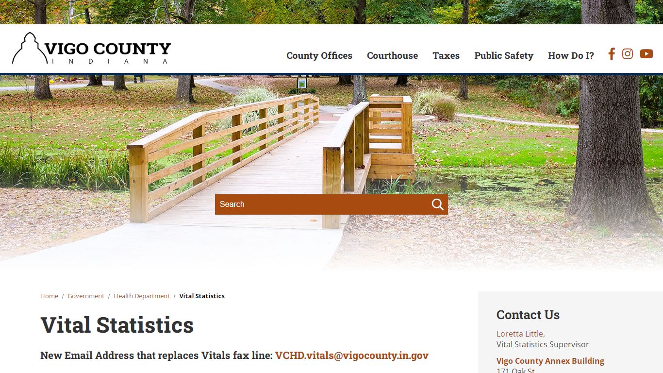 Vital Statistics / Vigo County, Indiana